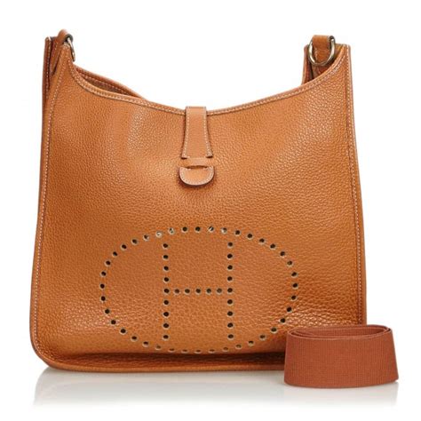 tracolla autentica hermes vintage marrone tela in pelle rk13101|Borse e borsette da donna HERMÈS .